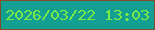 文字の大きさ：3、枠の色：864c29、背景の色：149f93、文字の色：7aea48 無料ブログパーツのブログ時計