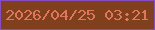 文字の大きさ：3、枠の色：864dc3、背景の色：80401d、文字の色：df775e 無料ブログパーツのブログ時計