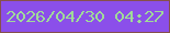 文字の大きさ：2、枠の色：86504b、背景の色：8b4fea、文字の色：a0da99 無料ブログパーツのブログ時計