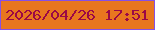 文字の大きさ：1、枠の色：8650e5、背景の色：e8761f、文字の色：9b0846 無料ブログパーツのブログ時計