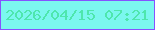 文字の大きさ：1、枠の色：8652ff、背景の色：7bf7ef、文字の色：4ee6ad 無料ブログパーツのブログ時計