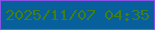 文字の大きさ：1、枠の色：8653e4、背景の色：07609c、文字の色：438014 無料ブログパーツのブログ時計
