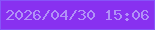 文字の大きさ：5、枠の色：8655f8、背景の色：8831f0、文字の色：b190f7 無料ブログパーツのブログ時計
