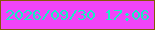 文字の大きさ：4、枠の色：865808、背景の色：f044f9、文字の色：17efc3 無料ブログパーツのブログ時計