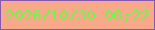 文字の大きさ：1、枠の色：8659b1、背景の色：f7a989、文字の色：6bf848 無料ブログパーツのブログ時計