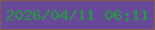 文字の大きさ：1、枠の色：865a4f、背景の色：684998、文字の色：20a03d 無料ブログパーツのブログ時計
