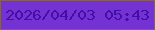 文字の大きさ：5、枠の色：865c66、背景の色：7532d3、文字の色：430daa 無料ブログパーツのブログ時計