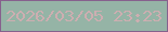 文字の大きさ：1、枠の色：86618d、背景の色：95b4a6、文字の色：cdaeb1 無料ブログパーツのブログ時計