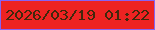 文字の大きさ：2、枠の色：8663f3、背景の色：ed2322、文字の色：41280c 無料ブログパーツのブログ時計