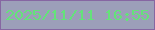 文字の大きさ：1、枠の色：8666a2、背景の色：9c9fb9、文字の色：64e27a 無料ブログパーツのブログ時計