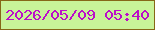 文字の大きさ：2、枠の色：866717、背景の色：c8f398、文字の色：bb0ec9 無料ブログパーツのブログ時計