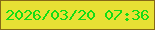 文字の大きさ：5、枠の色：866917、背景の色：e7e134、文字の色：13dd15 無料ブログパーツのブログ時計