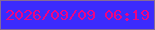 文字の大きさ：5、枠の色：866a97、背景の色：3c2bfd、文字の色：ed0385 無料ブログパーツのブログ時計