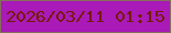 文字の大きさ：4、枠の色：866d5c、背景の色：a91ab8、文字の色：751b00 無料ブログパーツのブログ時計
