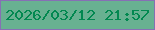 文字の大きさ：4、枠の色：8670b4、背景の色：68b191、文字の色：028850 無料ブログパーツのブログ時計