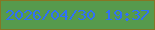 文字の大きさ：5、枠の色：867624、背景の色：569a4d、文字の色：3070f6 無料ブログパーツのブログ時計