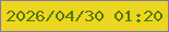 文字の大きさ：1、枠の色：8676ad、背景の色：ecd620、文字の色：56780d 無料ブログパーツのブログ時計