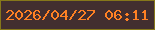 文字の大きさ：2、枠の色：86771a、背景の色：422e2f、文字の色：ff8124 無料ブログパーツのブログ時計