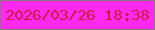 文字の大きさ：1、枠の色：867875、背景の色：fe29f1、文字の色：cc1c43 無料ブログパーツのブログ時計