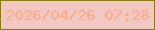 文字の大きさ：5、枠の色：867d0e、背景の色：f1c8c2、文字の色：ffa985 無料ブログパーツのブログ時計