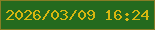 文字の大きさ：3、枠の色：867d25、背景の色：246a1e、文字の色：d6b710 無料ブログパーツのブログ時計