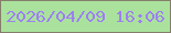 文字の大きさ：5、枠の色：867d6c、背景の色：aae29d、文字の色：9d80f1 無料ブログパーツのブログ時計