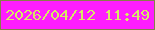文字の大きさ：4、枠の色：867e4b、背景の色：fe1dff、文字の色：d7ea65 無料ブログパーツのブログ時計