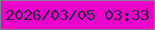 文字の大きさ：4、枠の色：867f94、背景の色：ec00c9、文字の色：25233f 無料ブログパーツのブログ時計