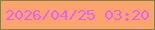 文字の大きさ：5、枠の色：868141、背景の色：fda36d、文字の色：e360fc 無料ブログパーツのブログ時計