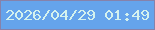 文字の大きさ：1、枠の色：8682ab、背景の色：65a4ec、文字の色：d4f2ee 無料ブログパーツのブログ時計