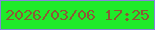 文字の大きさ：4、枠の色：8684dc、背景の色：1feb2a、文字の色：8c5936 無料ブログパーツのブログ時計