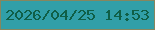 文字の大きさ：5、枠の色：86865e、背景の色：319fa8、文字の色：0f5f47 無料ブログパーツのブログ時計