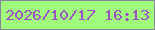 文字の大きさ：5、枠の色：86869c、背景の色：a0fa7c、文字の色：9c52c3 無料ブログパーツのブログ時計