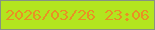 文字の大きさ：1、枠の色：869382、背景の色：b3e51f、文字の色：e89124 無料ブログパーツのブログ時計