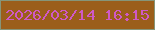 文字の大きさ：3、枠の色：869578、背景の色：9b5e1a、文字の色：cf59c6 無料ブログパーツのブログ時計