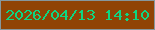 文字の大きさ：2、枠の色：86989d、背景の色：904405、文字の色：0dd682 無料ブログパーツのブログ時計