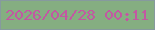 文字の大きさ：5、枠の色：869a9e、背景の色：85ae81、文字の色：c258a2 無料ブログパーツのブログ時計
