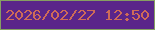文字の大きさ：2、枠の色：869f62、背景の色：5a258a、文字の色：ce6b58 無料ブログパーツのブログ時計