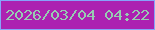 文字の大きさ：5、枠の色：86a4fa、背景の色：ac22b1、文字の色：97ccb2 無料ブログパーツのブログ時計