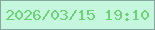 文字の大きさ：4、枠の色：86a59f、背景の色：c5f6de、文字の色：6bd373 無料ブログパーツのブログ時計