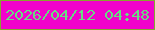 文字の大きさ：5、枠の色：86a630、背景の色：f102cc、文字の色：67dc82 無料ブログパーツのブログ時計