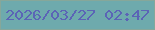 文字の大きさ：2、枠の色：86a79a、背景の色：6eaaad、文字の色：5b64b6 無料ブログパーツのブログ時計