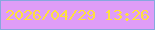 文字の大きさ：5、枠の色：86a7df、背景の色：df9df7、文字の色：fee03e 無料ブログパーツのブログ時計