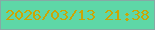 文字の大きさ：2、枠の色：86a9a5、背景の色：5ed7a7、文字の色：cca504 無料ブログパーツのブログ時計
