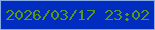 文字の大きさ：1、枠の色：86a9e8、背景の色：002dbf、文字の色：5a9719 無料ブログパーツのブログ時計