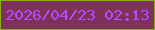 文字の大きさ：5、枠の色：86b011、背景の色：7e325a、文字の色：b34bfe 無料ブログパーツのブログ時計