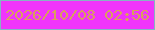 文字の大きさ：1、枠の色：86b2c3、背景の色：f034fb、文字の色：da9f5d 無料ブログパーツのブログ時計