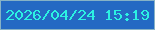 文字の大きさ：2、枠の色：86b2c6、背景の色：2469c3、文字の色：2cf1e2 無料ブログパーツのブログ時計