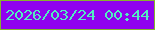 文字の大きさ：2、枠の色：86b42e、背景の色：9002ef、文字の色：52edc1 無料ブログパーツのブログ時計