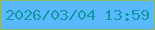文字の大きさ：1、枠の色：86b76f、背景の色：5ab8fc、文字の色：109aa2 無料ブログパーツのブログ時計